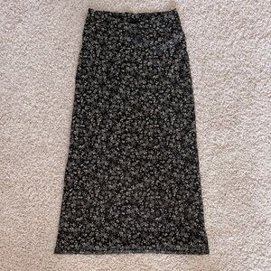 Urban Outfitters Black/Green Floral Maxi Skirt